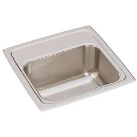 Lustertone Classic Stainless Steel 15" X 15" X 7-1/8", 0-Hole Single Bowl Drop-In Bar Sink With 3-1/2" Drain, BLR15160