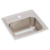 Lustertone Classic Stainless Steel 15" X 15" X 7-1/8" 1-Hole Single Bowl Drop-In Bar Sink With 3-1/2" Drain, BLR15161