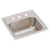 Lustertone Classic Stainless Steel 15" X 15" X 7-1/8" 3-Hole Single Bowl Drop-In Bar Sink With 3-1/2" Drain, BLR15163