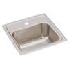 Lustertone Classic Stainless Steel 15" X 15" X 7-1/8" 1-Hole Single Bowl Drop-In Bar Sink With 2" Drain, BLR151