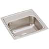 Lustertone Classic Stainless Steel 15" X 15" X 6-1/8", 0-Hole Single Bowl Drop-In Bar Sink, BLR15600
