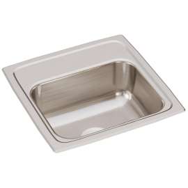 Lustertone Classic Stainless Steel 15" X 15" X 6-1/8", 0-Hole Single Bowl Drop-In Bar Sink, BLR15600