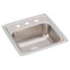 Lustertone Classic Stainless Steel 15" X 15" X 6-1/8" 3-Hole Single Bowl Drop-In Bar Sink, BLR15603
