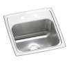 Celebrity Stainless Steel 15" X 15" X 6-1/8" Mr2-Hole Single Bowl Drop-In Bar Sink, BPSR15MR2