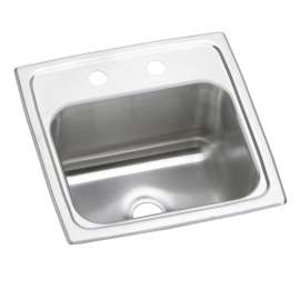 Celebrity Stainless Steel 15" X 15" X 6-1/8" Mr2-Hole Single Bowl Drop-In Bar Sink, BPSR15MR2
