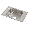 Celebrity Stainless Steel 25" X 17" X 6-7/8" 2-Hole Single Bowl Drop-In Classroom Sink, CDKR25172