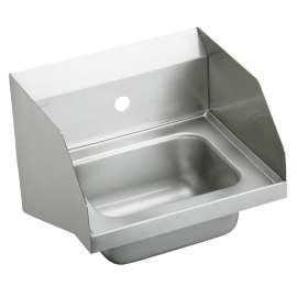 Stainless Steel 16-3/4" X 15-1/2" X 13" 1-Hole Single Bowl Wall Hung Handwash Sink W/Side Splashes, CHS1716LRS1