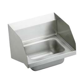 Stainless Steel 16-3/4" X 15-1/2" X 13" Single Bowl Wall Hung Handwash Sink W/Side Splashes, CHS1716LRS4