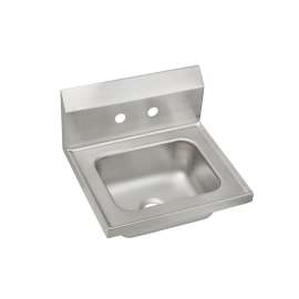 Stainless Steel 16-3/4" X 15-1/2" X 13" Single Bowl Wall Hung Handwash Sink, CHSB17162
