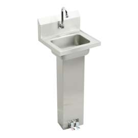 Stainless Steel 16-3/4" X 15-1/2" X 13" Single Bowl Wall Hung Handwash Sink W/Foot Control+Spout+Drain+P-Trap, CHSP1716C