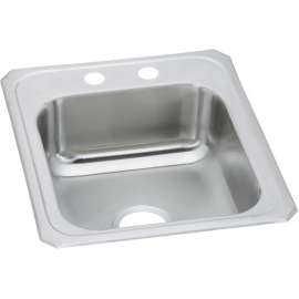 Celebrity Stainless Steel 17" X 21-1/4" X 6-7/8" 2-Hole Single Bowl Drop-In Sink, CR17212