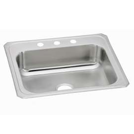 Celebrity Stainless Steel 25" X 21-1/4" X 6-7/8" 3-Hole Single Bowl Drop-In Sink, CR25213