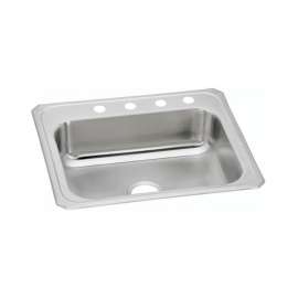 Celebrity Stainless Steel 25" X 21-1/4" X 6-7/8" 4-Hole Single Bowl Drop-In Sink, CR25214