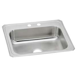 Celebrity Stainless Steel 25" X 22" X 7" 2-Hole Single Bowl Drop-In Sink, CR25222