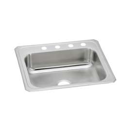 Celebrity Stainless Steel 25" X 22" X 7" 4-Hole Single Bowl Drop-In Sink, CR25224