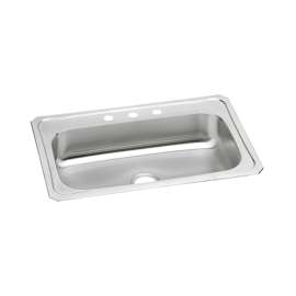 Celebrity Stainless Steel 33" X 22" X 7" 3-Hole Single Bowl Drop-In Sink, CRS33223