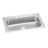 Celebrity Stainless Steel 33" X 22" X 7" 4-Hole Single Bowl Drop-In Sink, CRS33224