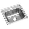 Dayton Stainless Steel 15" X 15" X 5-3/16" 1-Hole Single Bowl Drop-In Bar Sink With 2" Drain Opening, D115151