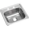 Dayton Stainless Steel 15" X 15" X 5-3/16" 2-Hole Single Bowl Drop-In Bar Sink With 3-1/2" Drain Opening, D115162