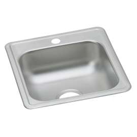 Dayton Stainless Steel 17" X 19" X 6-1/8" 1-Hole Single Bowl Drop-In Bar Sink, D117191