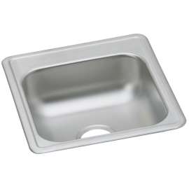Dayton Stainless Steel 17" X 21-1/4" X 6-1/2", 0-Hole Single Bowl Drop-In Bar Sink, D117210