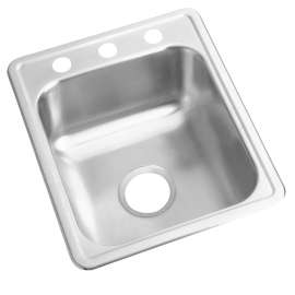 Dayton Stainless Steel 17" X 21-1/4" X 6-1/2" 3-Hole Single Bowl Drop-In Bar Sink, D117213
