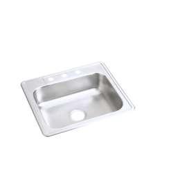 Dayton Stainless Steel 25" X 21-1/4" X 6-9/16" 3-Hole Single Bowl Drop-In Sink, D125213