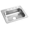Dayton Stainless Steel 25" X 22" X 6-9/16" 4-Hole Single Bowl Drop-In Sink, D125224