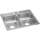 Dayton Stainless Steel 25" X 19" X 6-5/16" 2-Hole Equal Double Bowl Drop-In Sink, D225192
