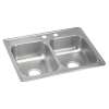 Dayton Stainless Steel 25" X 19" X 6-5/16" Mr2-Hole Equal Double Bowl Drop-In Sink, D22519MR2