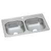 Dayton Stainless Steel 33" X 19" X 6-7/16" 1-Hole Equal Double Bowl Drop-In Sink, D233191