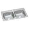 Dayton Stainless Steel 33" X 21-1/4" X 6-9/16" 1-Hole Equal Double Bowl Drop-In Sink, D233211