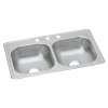 Dayton Stainless Steel 33" X 21-1/4" X 6-9/16" 3-Hole Equal Double Bowl Drop-In Sink, D233213