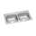 Dayton Stainless Steel 33" X 21-1/4" X 6-9/16" 4-Hole Equal Double Bowl Drop-In Sink, D233214