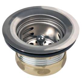 Dayton 2" Stainless Steel Drain With Removable Basket Strainer And Rubber Stopper, D5018A