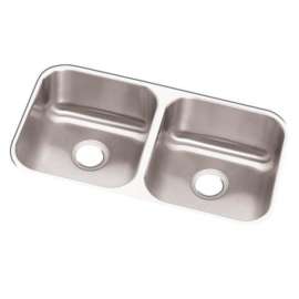 Dayton Stainless Steel 31-3/4"X18-1/4"X8" Equal Double Bowl Undermount Sink, DCFU3118