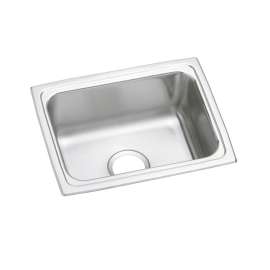 Lustertone Classic Stainless Steel 25" X 19-1/2" X 12-1/8" Single Bowl Drop-In Sink, DLFR251912