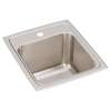 Lustertone Classic Stainless Steel 15" X 17-1/2" X 10" 1-Hole Single Bowl Drop-In Sink, DLR1517101