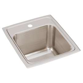 Lustertone Classic Stainless Steel 15" X 17-1/2" X 10" 1-Hole Single Bowl Drop-In Sink, DLR1517101
