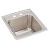 Lustertone Classic Stainless Steel 15" X 17-1/2" X 10" 2-Hole Single Bowl Drop-In Sink, DLR1517102