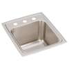 Lustertone Classic Stainless Steel 15" X 17-1/2" X 10" 3-Hole Single Bowl Drop-In Sink, DLR1517103