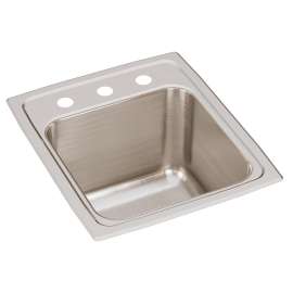Lustertone Classic Stainless Steel 15" X 17-1/2" X 10" 3-Hole Single Bowl Drop-In Sink, DLR1517103