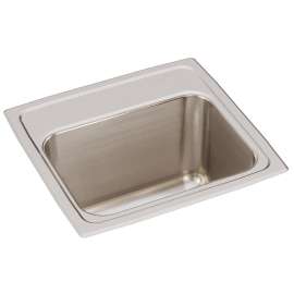 Lustertone Classic Stainless Steel 17" X 16" X 10-1/8", 0-Hole Single Bowl Drop-In Sink, DLR1716100