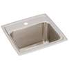 Lustertone Classic Stainless Steel 17" X 16" X 10-1/8" 1-Hole Single Bowl Drop-In Sink, DLR1716101