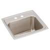 Lustertone Classic Stainless Steel 17" X 16" X 10-1/8" 2-Hole Single Bowl Drop-In Sink, DLR1716102