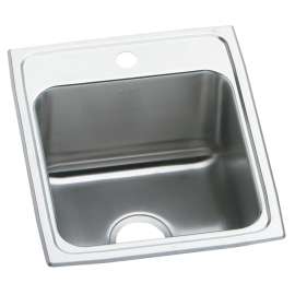 Lustertone Classic Stainless Steel 17" X 20" X 10-1/8" 1-Hole Single Bowl Drop-In Sink, DLR1720101