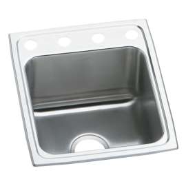 Lustertone Classic Stainless Steel 17" X 20" X 10-1/8" Os4-Hole Single Bowl Drop-In Sink, DLR172010OS4