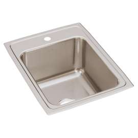 Lustertone Classic Stainless Steel 17" X 22" X 10-1/8" 1-Hole Single Bowl Drop-In Sink, DLR1722101