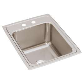 Lustertone Classic Stainless Steel 17" X 22" X 10-1/8" 2-Hole Single Bowl Drop-In Sink, DLR1722102