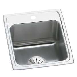 Lustertone Classic Stainless Steel 17" X 22" X 10-1/8" 1-Hole Single Bowl Drop-In Sink With Perfect Drain(R), DLR172210PD1